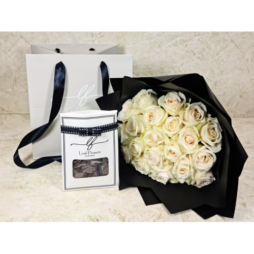 White Rose With Chocolate