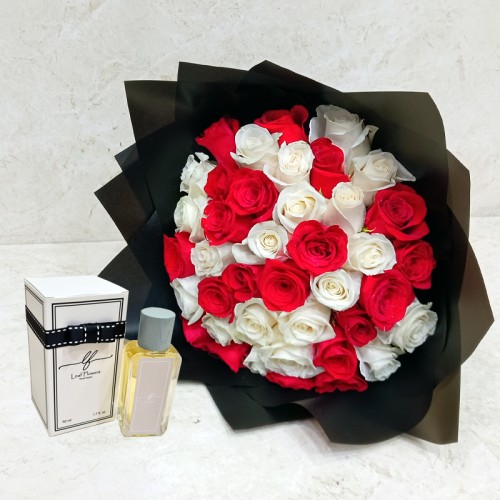 Hand Bouquet 40 Roses With Perfume