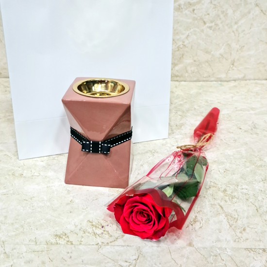 Red Rose And Incense Burner