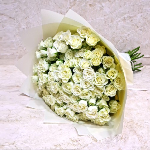 Baby Rose White Hand Bouquet 30