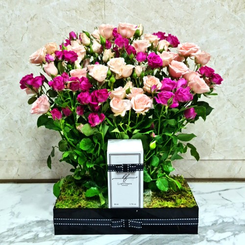 Flowers Tray With Perfume