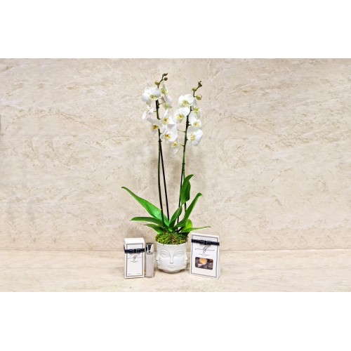 White Orchid Face Vase 4