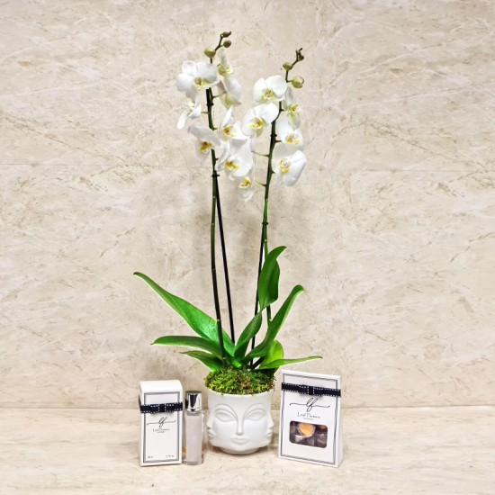 White Orchid Face Vase 4