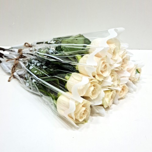 10 Pieces Single Roses White