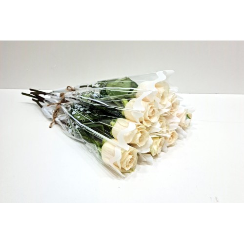 10 Pieces Single Roses White