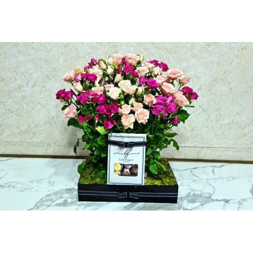 Flowers Tray With Chocolate 2