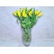 Yellow Tulip Crystal Vase
