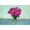 Clear Vase with dark pink Rose 15