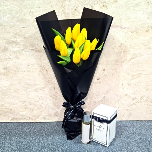Yellow Tulip Bouquet with Perfume Yellow Tulip Bouquet with Perfume