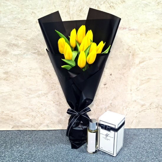 Yellow Tulip Bouquet with Perfume Yellow Tulip Bouquet with Perfume