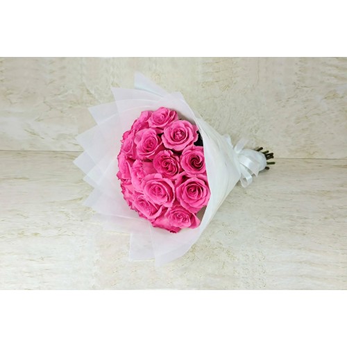20 roses pink bouquet