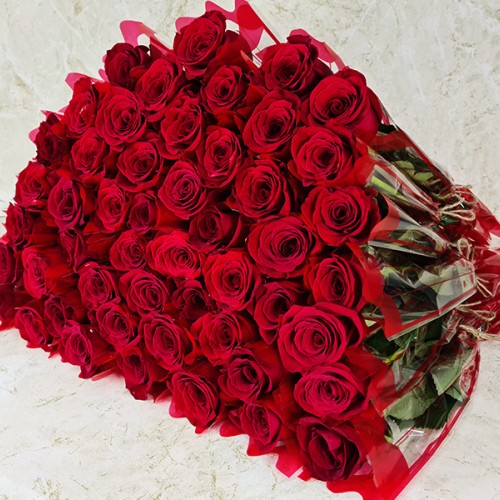 50 Pieces Single Roses Red