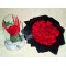 preserved rose red and hand bouquet red flowers