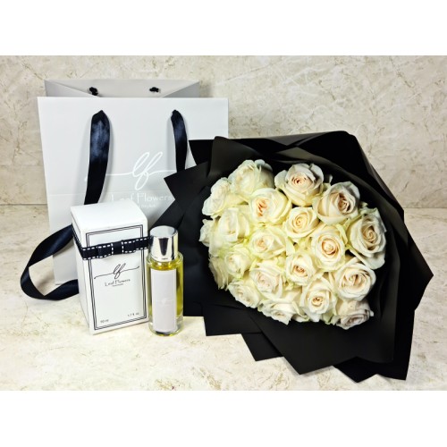 Bouquet Roses White And Perfume
